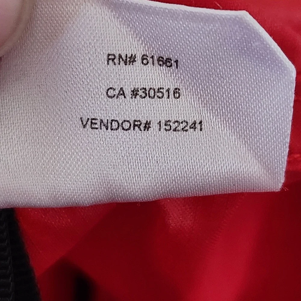 The North Face Rain Jacket‎ Mens Medium Red Full Zip Hooded Windbreaker Packable